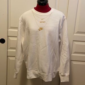 NEW Nike Gold Necklace Sweatshirt Glam Dunk Size S